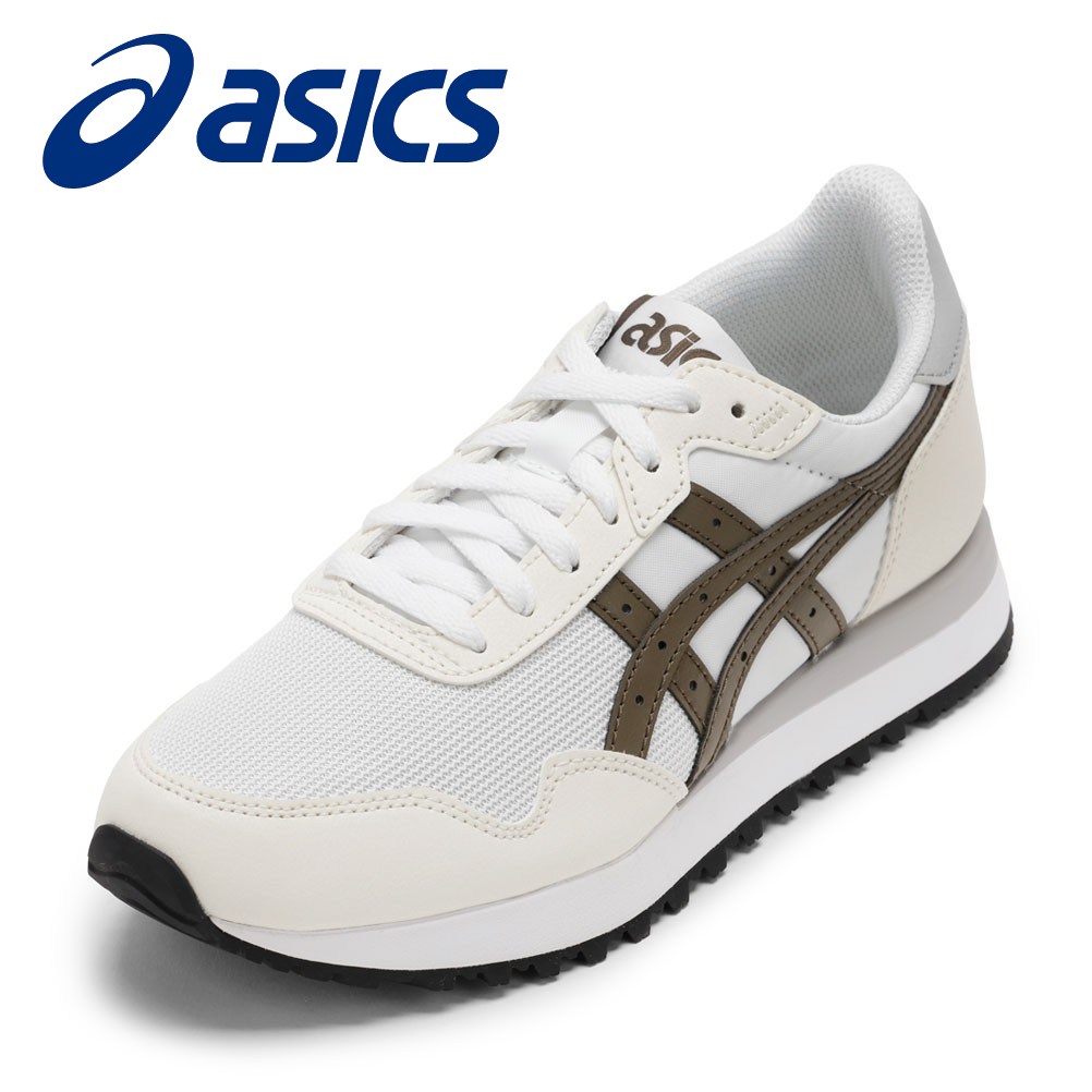 アシックス asics 1203A612.102L レディース靴 靴 シューズ 2E スニーカー ランニング シューズ TIGER RUNNER II シンプル ローカットスニーカー 人気 ブランド ホワイト×ブラウン SP