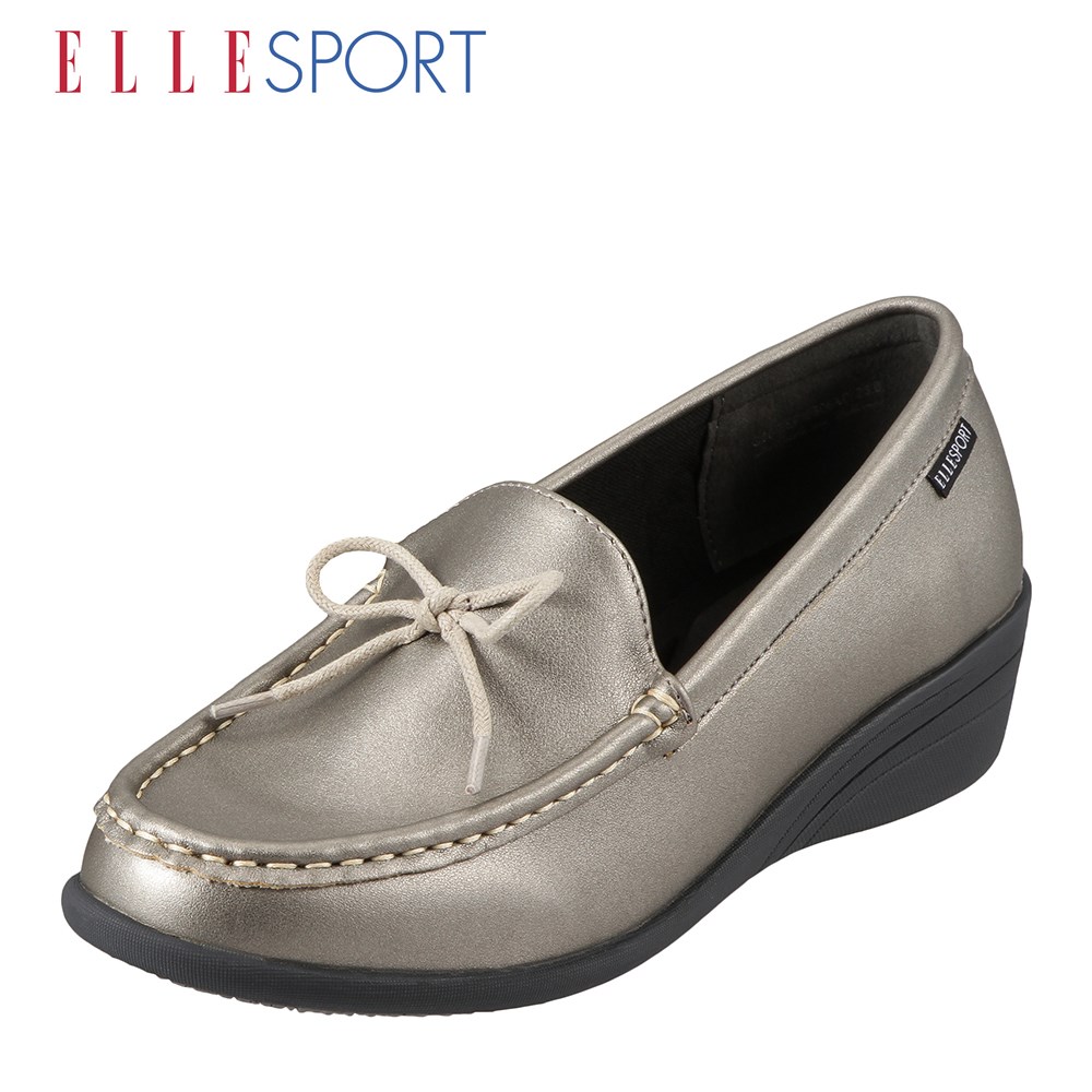 楽天市場 エル スポーツ Elle Sport モカシン Espac レディース 靴 靴 シューズ 2e相当 モカシン スリッポン シューズ 軽量 カジュアル フラットシューズ ぺたんこ おしゃれ 歩きやすい シルバー 靴 チヨダ楽天市場店