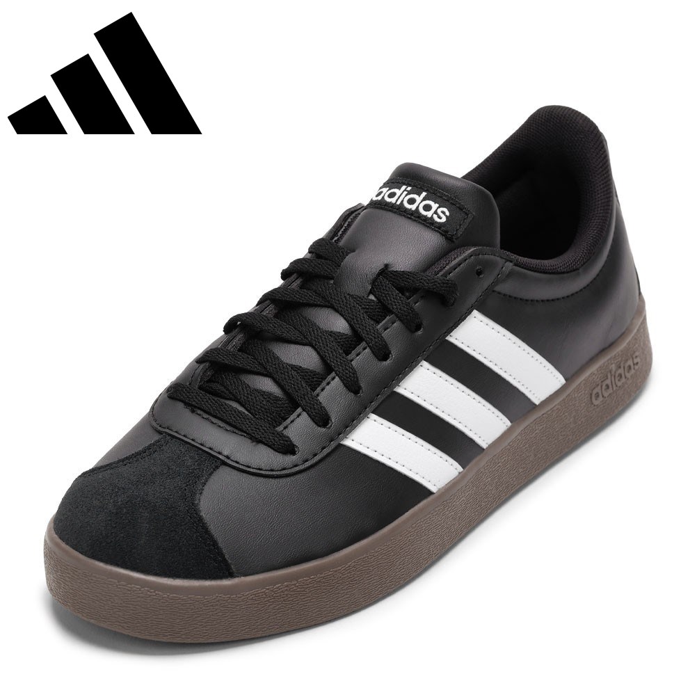 アディダス adidas ID3712M メンズ靴 靴 シューズ 2E スニーカー VL COURT BASE M ローカットスニーカー 柔らかい シンプル ブラック×ホワイト TSRC