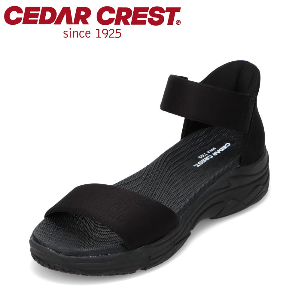 セダークレスト CEDAR CREST CC-2514 レディース靴 靴 シューズ 2E相当 サンダル スパットシューズ 手を使わずに履ける ハンズフリー 立ったまま履ける シンプル バンド 柔らかい 人気 ブランド ブラック