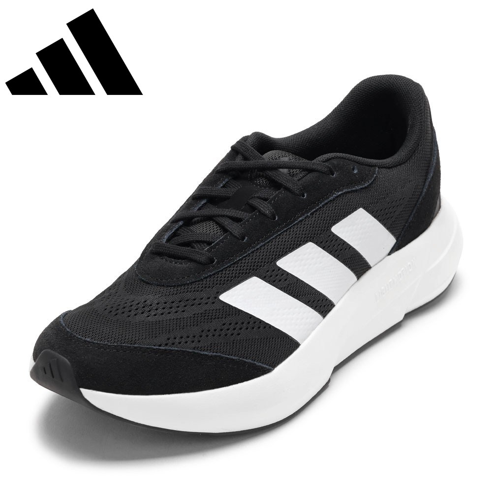 アディダス adidas JH9315 メンズ靴 靴 シューズ 2E スニーカー ランニングシューズ 軽量 LIGHTSHIFT M クッション性 通気性 メッシュ ローカットスニーカー 人気 ブランド ブラック×ホワイト TSRC