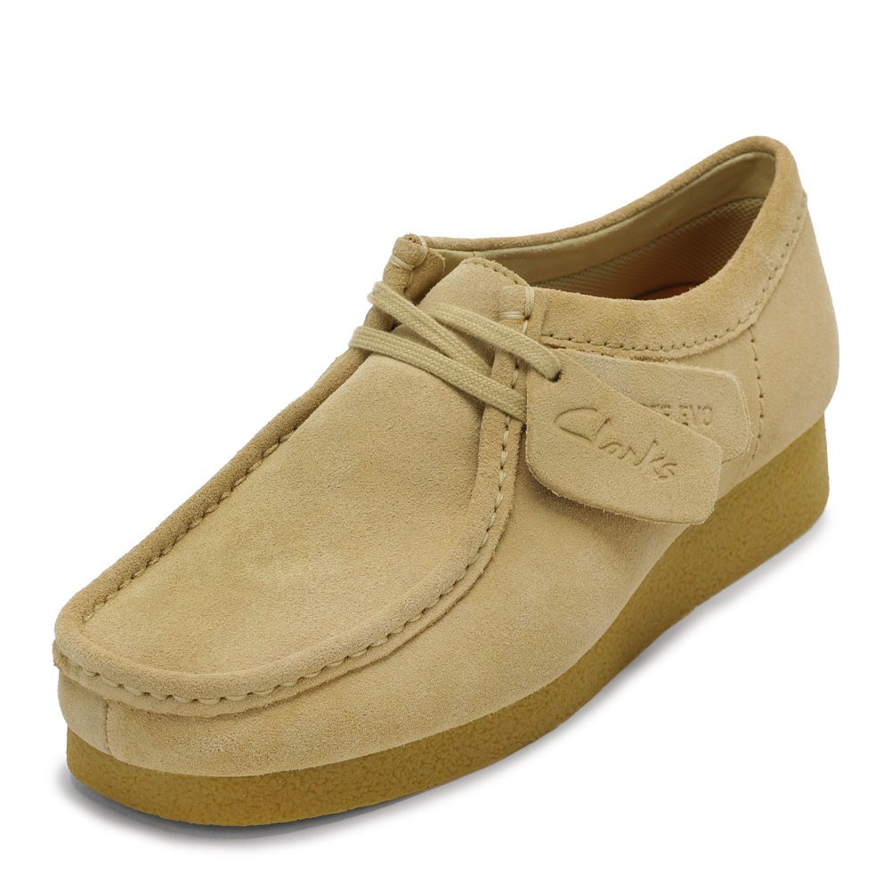 クラークス Clarks 26177834L レディース靴 靴 シューズ 3E好いかげんに 心地よい シューズ モカシン 雨合羽 雨 WallabeeEVO WP ワラビーエヴォ お水校正刷り 座布団性 耐久性 スエードクロス 手持ち部分力 思われ人 一般受け ブランド名 点火装置ベージュ TSRC
