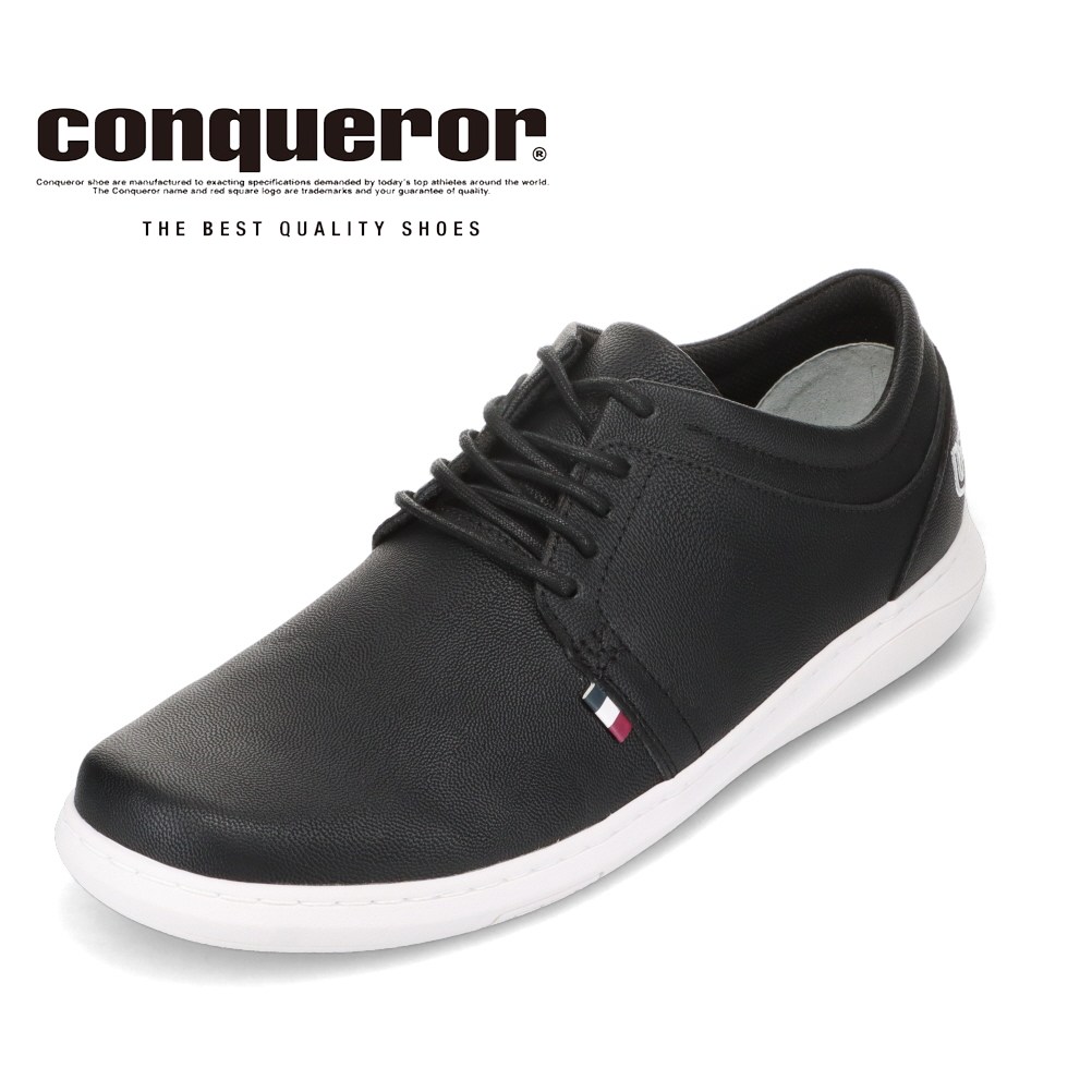 コンカラーシューズ conqueror shoes MANHATTAN EX メンズ靴 靴 シューズ 3E相当 スニーカー ブーツ カジュアル シューズ 軽量 通気性 クッション性 グリップ力 ビジネス オフィス 通勤 ローカットスニーカー 機能性 シンプル ブラック TSRC