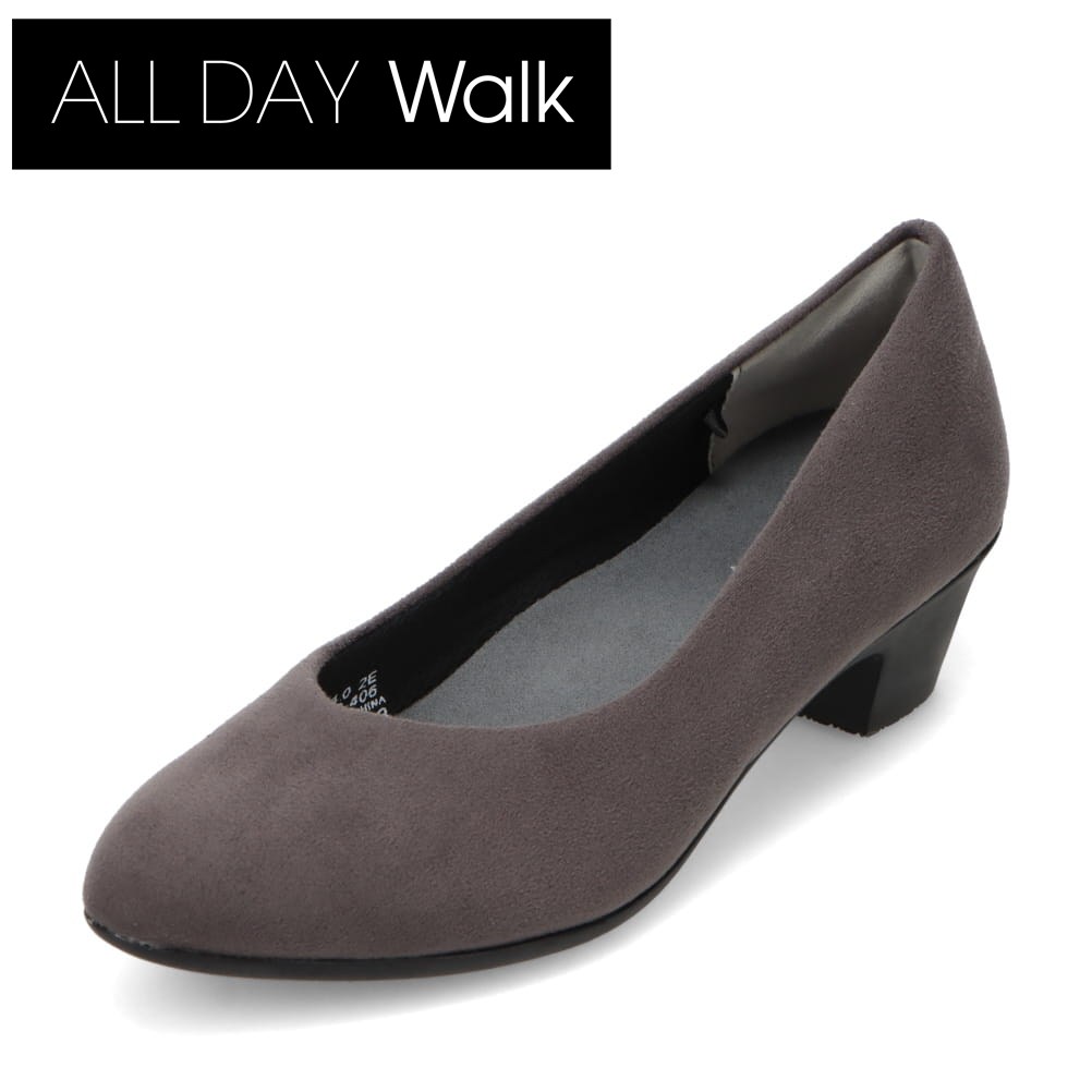 オールディ・ウォーク ALL DAY Walk ALD 3030 レディース靴 靴 シューズ 2E相当 パンプス ローヒール 吸水 抗菌 防臭 オフィス ビジネス 通勤 セレモニー 冠婚葬祭 シンプル チャコール TSRC