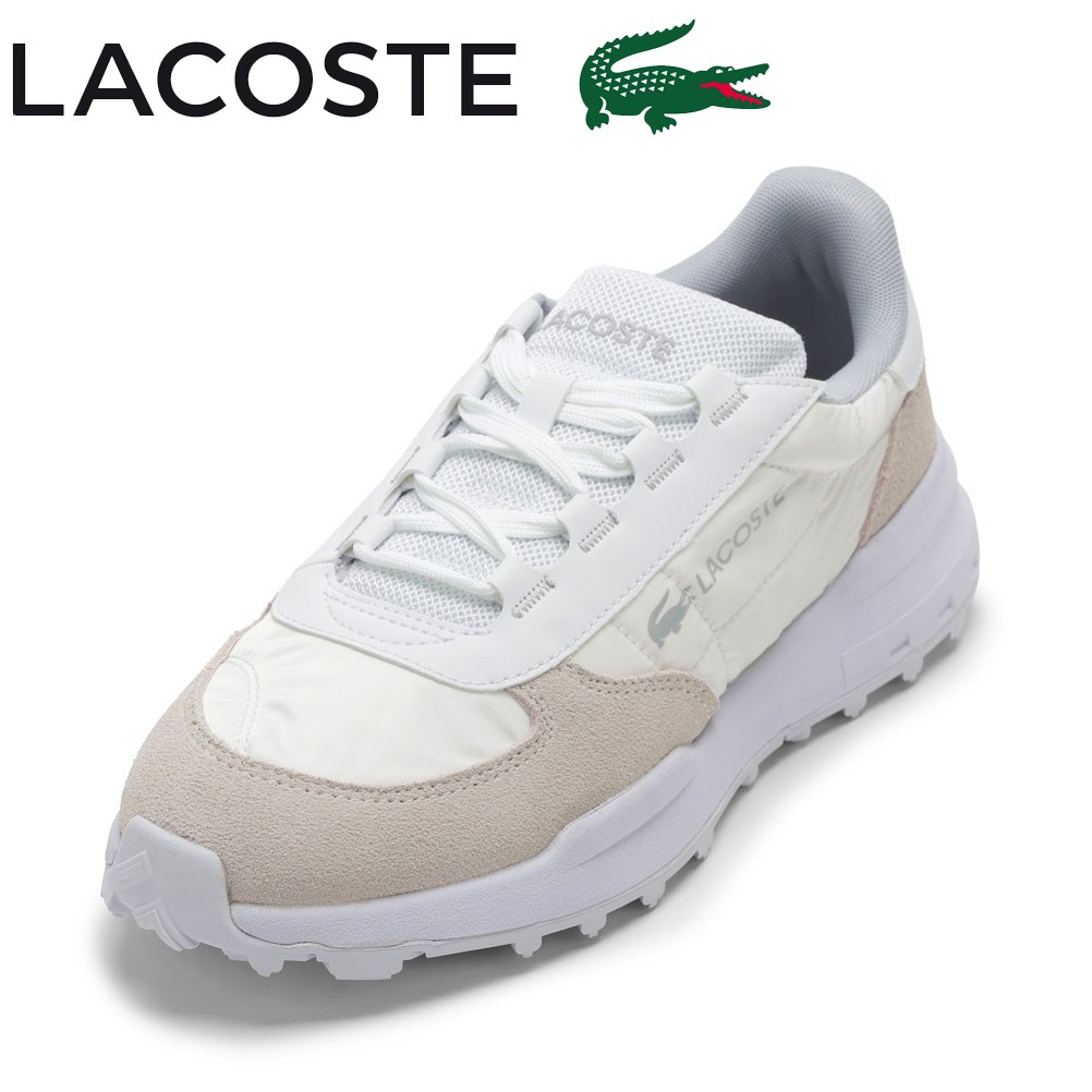 ラコステ LACOSTE 50SMA0084 メンズ靴 靴 シューズ 2E相当 スニーカー ランニング ウォーキング シューズ メッシュ 通気性 ELITE ACTV EVO 225 1 SMA ナイロン スエード ローカットスニーカー 人気 ブランド ホワイト×ライトグレー TSRC