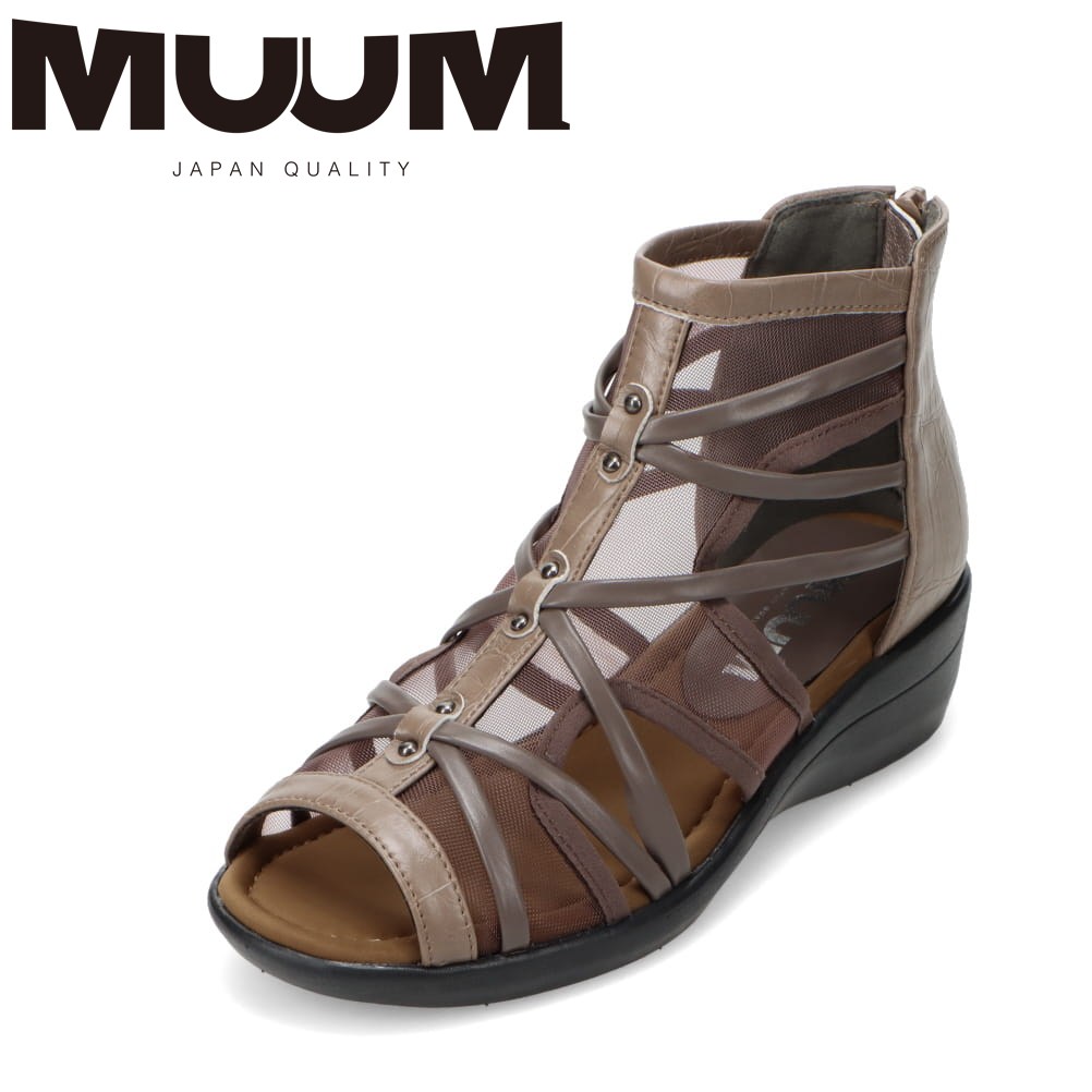 【全品P5倍！6日～9日まで】ムーム MUUM MM6887 レディース靴 靴 シューズ 2E サンダル ブーツ グラディエーター ショート レース チュール メッシュ 通気性 ファスナー ジッパー チャック 人気 ブランド オーク TSRC 7,762円