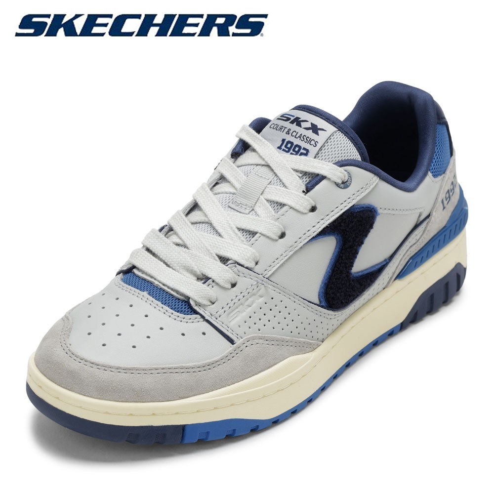 スケッチャーズ SKECHERS 254172 メンズ靴 靴 シューズ 2E スニーカー ローカットスニーカー メッシュ 通気性 クッション性S-1992 レザー スエード レトロ クラシック 人気 ブランド グレー×ブルー
