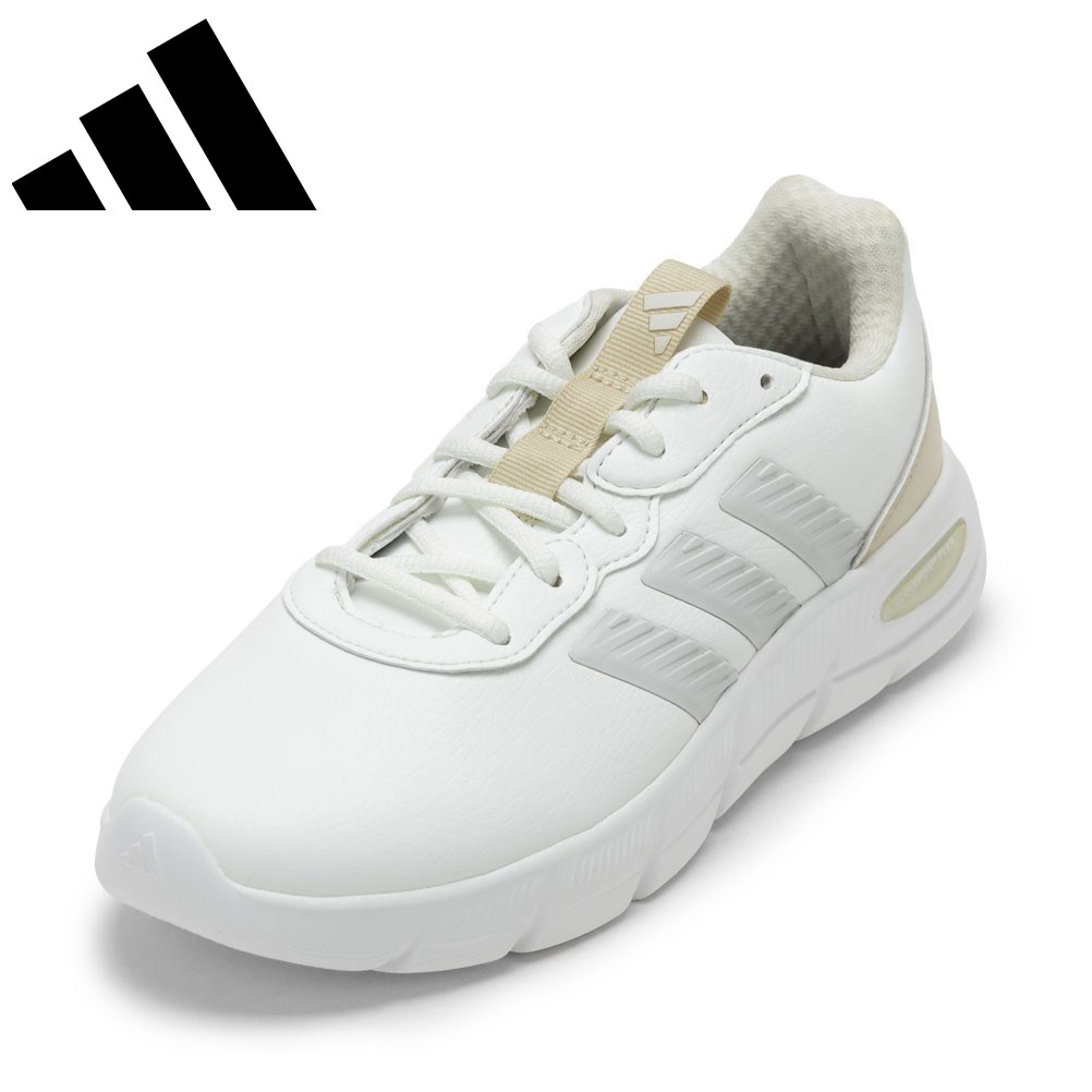 アディダス adidas HQ4844 レディース靴 靴 シューズ 2E スニーカー クッション性 CF FLEX LACES ローカットスニーカー 人気 ブランド ホワイト×ベージュ
