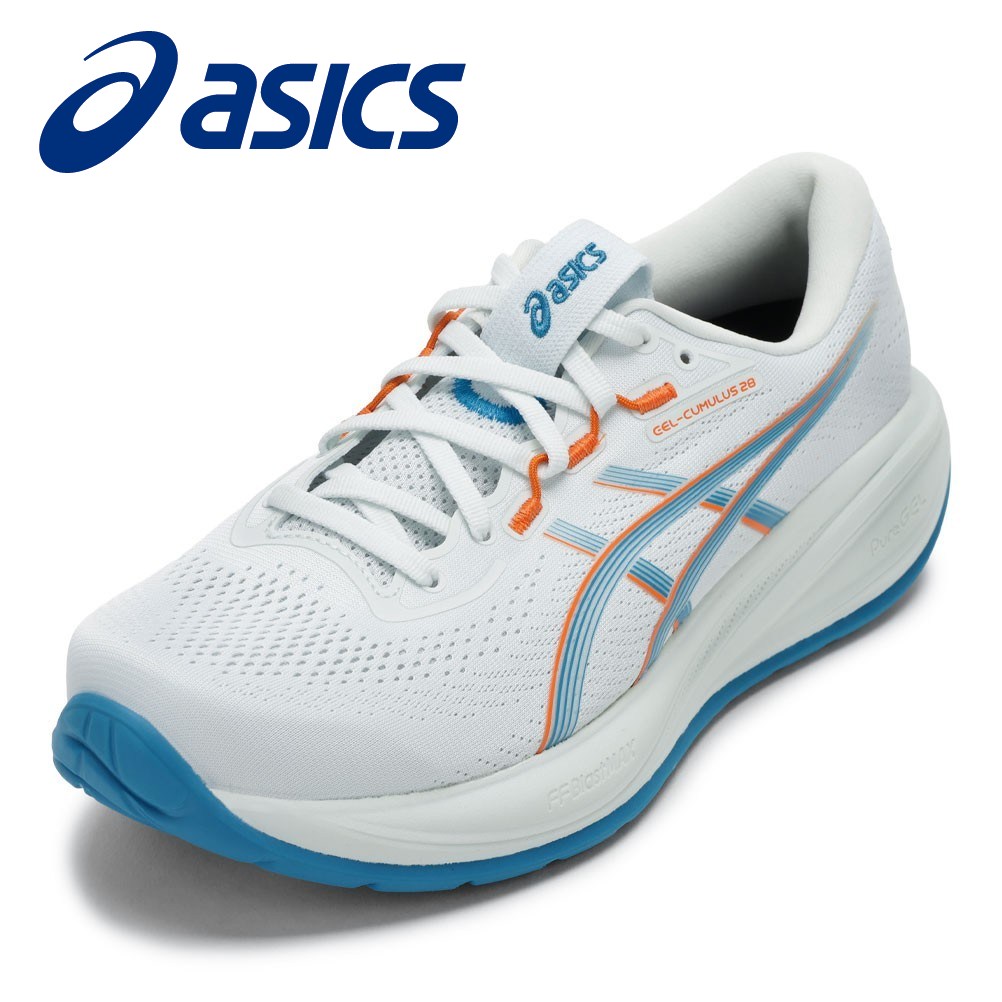 アシックス asics 1011C143.402M メンズ靴 靴 シューズ 2E スニーカー ランニングシューズ 軽量 グリップ性 耐久性 GEL-CUMULUS 28 反発性 柔らかい 耐摩耗性 ローカットスニーカー 人気 ブランド ブルー TSRC｜東京靴流通センター 店