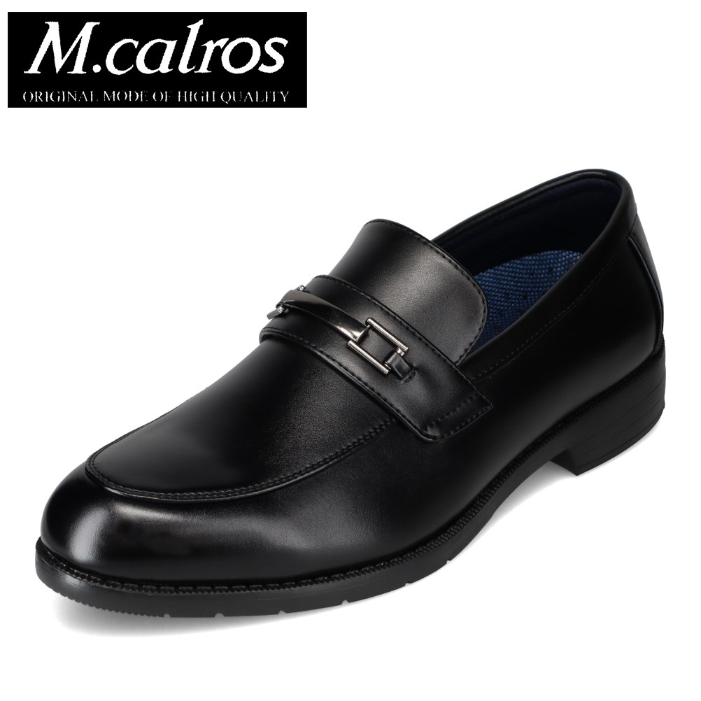 エムカルロス M.calros 4316 メンズ靴 靴 シューズ 3E ビジネスシューズ ローファー 通勤 オフィス 通気性 通気口 蒸れにくい 暑さ対策 シンプル ブラック TSRC