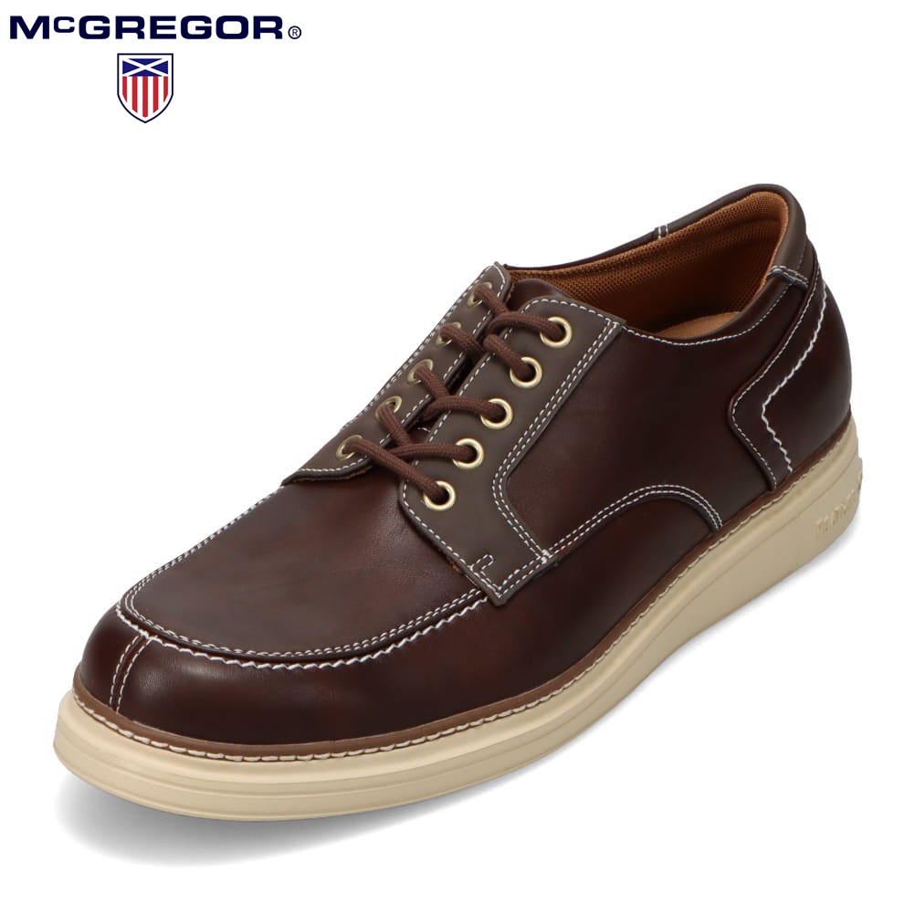マックレガー McGREGOR MC8052 メンズ靴 靴 シューズ 3E相当 カジュアル シューズ レースアップ クッション性 ストレッチ 屈曲性 ビジネス 通勤 オフィス 消臭 抗菌 デオサニー 反発弾性 ダークブラウン TSRC