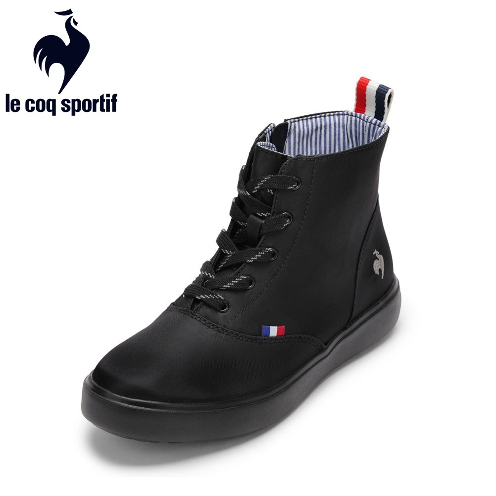 ルコックスポルティフ le coq sportif LU5SRS04LZ レディース靴 靴 シューズ 3E スニーカー レイン シューズ ブーツ 防水 軽量 ショート ミッドカット 雨 晴雨兼用 LCS テルナ III MID R ファスナー ジッパー チャック 屈曲性 厚底 ブラック×ブラック TSRC