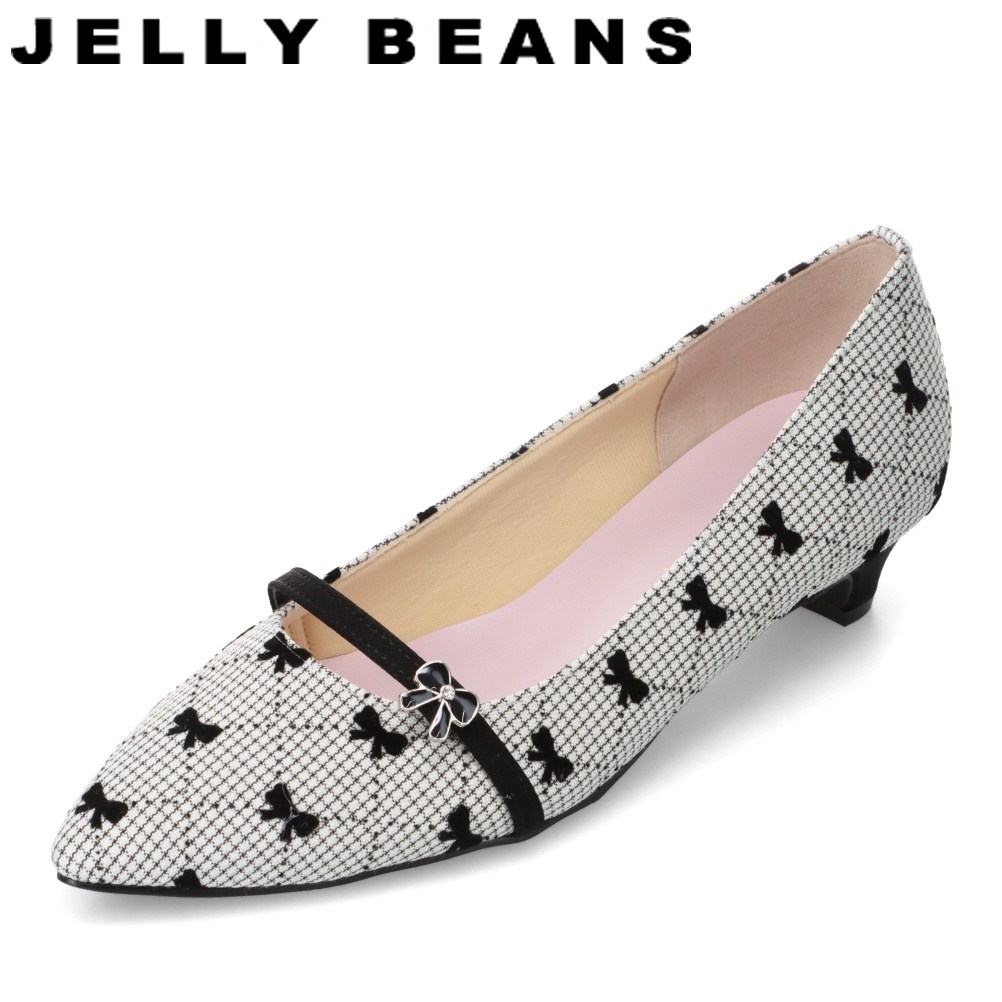 ジェリービーンズ JELLY BEANS JB-91130 レディース靴 靴 シューズ 2E パンプス 座布団性 同盟罷工さあ美 シュロの葉 部分品 主題 ポインテッドトゥ 薄墨色×黒いこと TSRC