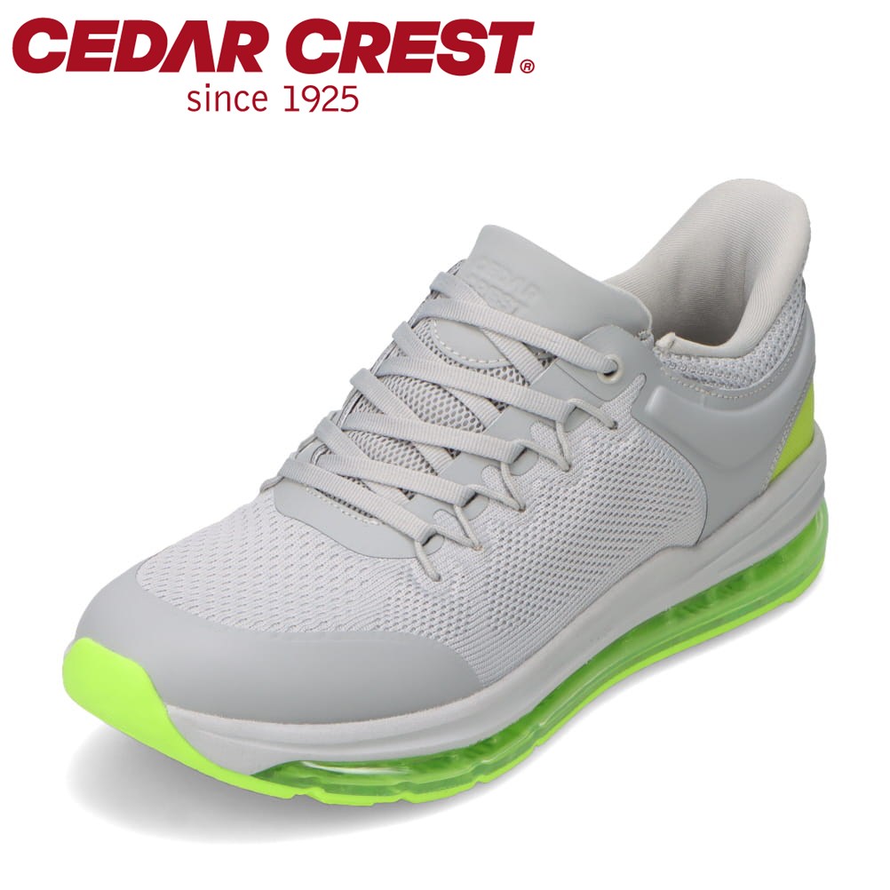【全品P5倍！6日～9日まで】セダークレスト CEDAR CREST CC-5007M メンズ靴 靴 シューズ 2E スニーカー スパットシューズ 手を使わずに履ける ローカットスニーカー 人気 ブランド グレー×グリーン TSRC