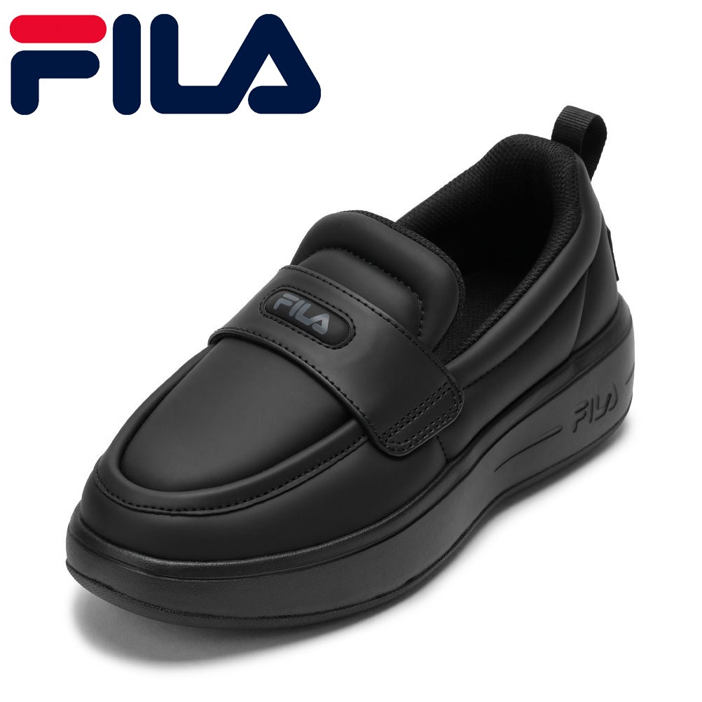 【全品P5倍！6日～9日まで】フィラ FILA FM0100981014 レディース靴 靴 シューズ 2E スニーカー ローファー パデッド 中綿 シューズ クッション性 SUPER BUBBLE LOAFER 厚底 Y2K ローカットスニーカー 人気 ブランド ブラック TSRC
