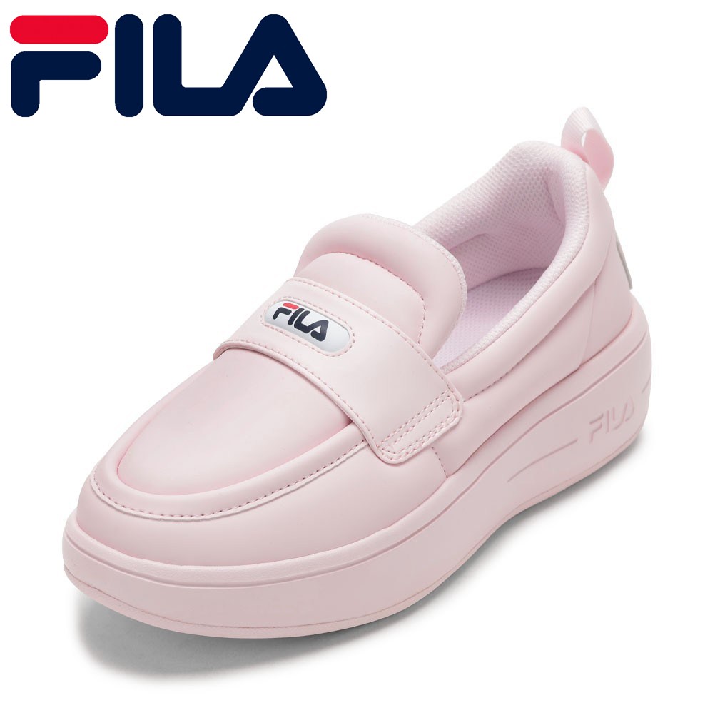 【全品P5倍！11日～14日まで】フィラ FILA FM0100981541 レディース靴 靴 シューズ 2E スニーカー 置き目毛革 パデッド 中綿 シューズ 座蒲団性 SUPER BUBBLE LOAFER 厚底 ローカットスニーカー 一般受け ブランド名 さくら色 TSRC ローファー-靴-レディース靴