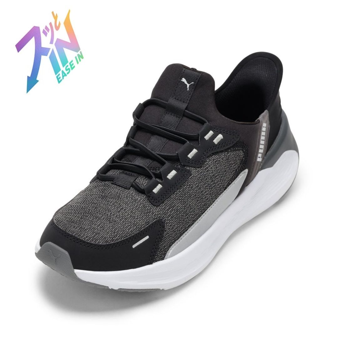 【全品P15倍！10日00:00～24H限定】プーマ PUMA 312669.04M メンズ靴 靴 シューズ 2E スニーカー ランニング ウォーキング シューズ スリッポン 軽量 通気性 メッシュ SOFTRIDE シンメトリー EASE IN 衝撃吸収 ローカットスニーカー 人気 ブランド ブラック TSRC