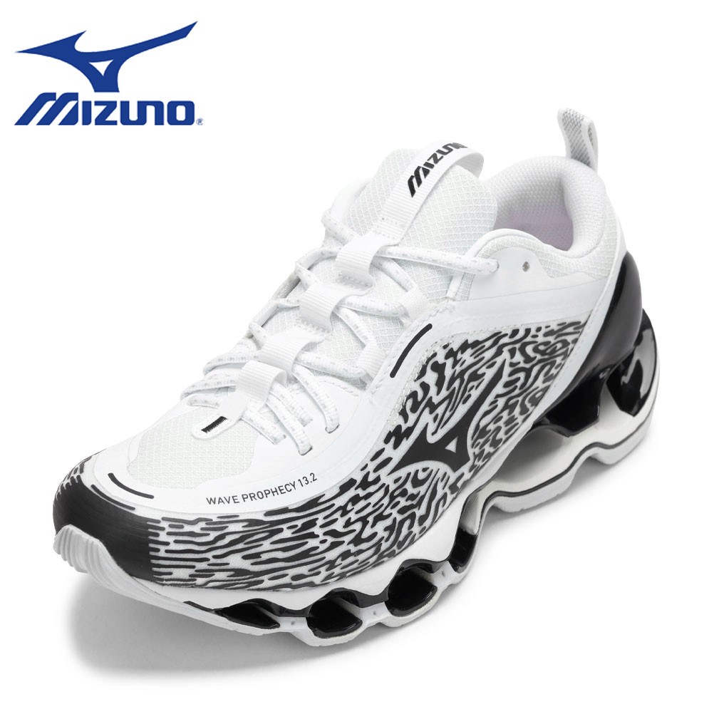 【全品P5倍！6日～9日まで】ミズノ MIZUNO D1GA261304 メンズ靴 靴 シューズ 2E スニーカー 軽量 クッション性 厚底 ボリュームソール PROPHECY13.2 耐久性 柔らかい ローカットスニーカー 人気 ブランド ホワイト×ブラック TSRC