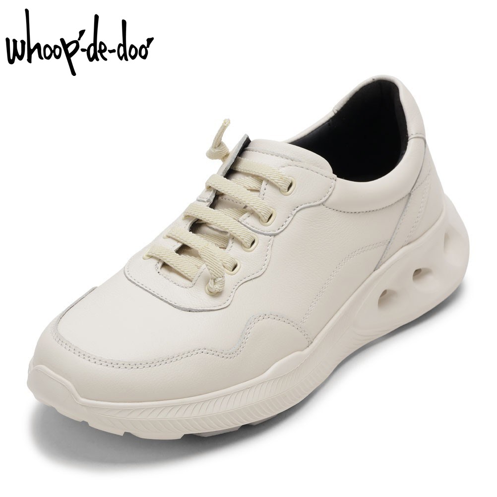 【全品P15倍！10日00:00～26H】フープディドゥ whoop\u0027-de-doo\u0027 25495732 メンズ靴 靴 シューズ スニーカー クッションソール 本革 なめし革 天然ゴム紐 履き分かりやすい 疲れにくい 歩き分かりやすい 白いこと TSRC