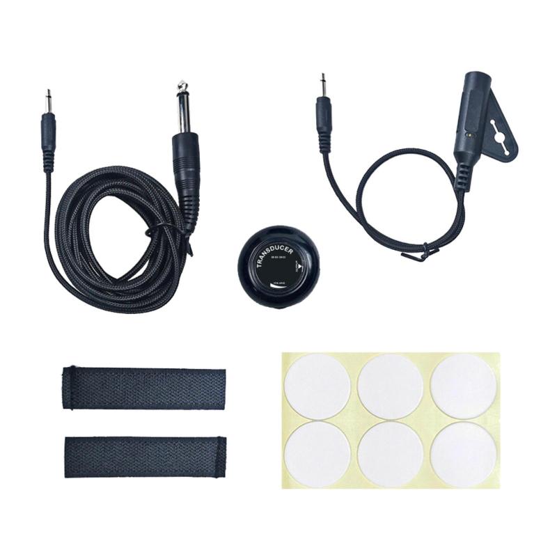 Yibuy 55mm 黒いプラスチックと金属のマイクイコライザー圧電ピックアップは、アコースティックギターの調整に適しています : Yibuy 55mm 黒いプラスチックと金属のマイク