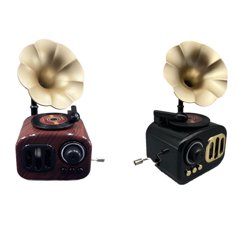 楽天市場】【木製ミニアンティークオルゴール 蓄音機】 オルゴール