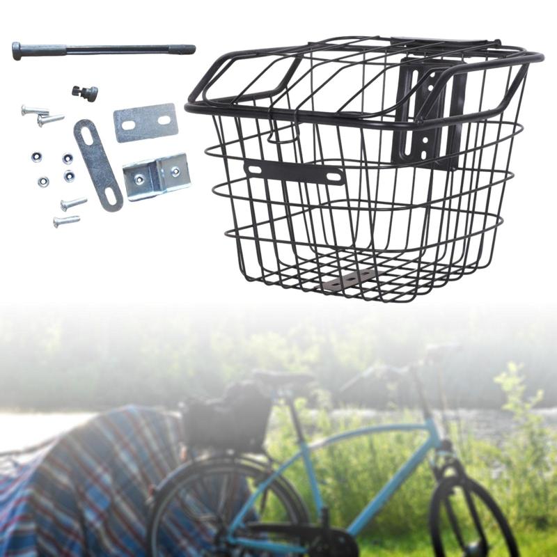 自転車 自転車収納バスケット カバー付き 11.4x10.6x9インチ 防錆コーティング
