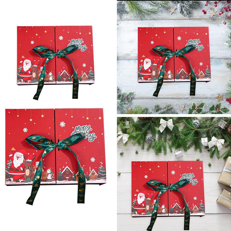 楽天市場】1枚 アメリカン クリスマス リボン付ギフトボックス