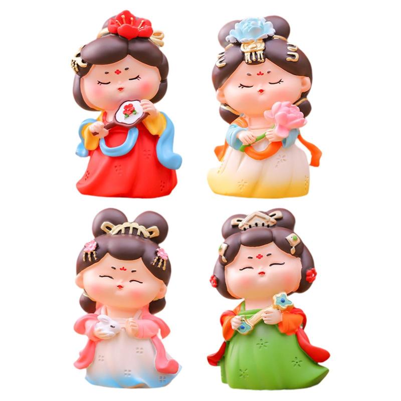 楽天市場】中国唐の少女の置物人形手工芸品 3x2.8x4.4インチ 収集価値