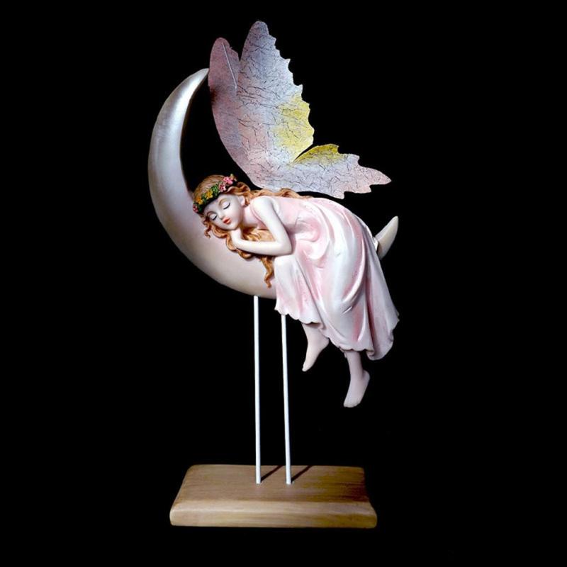 妖精の女の像樹脂工芸天使の置物彫刻パティオの装飾