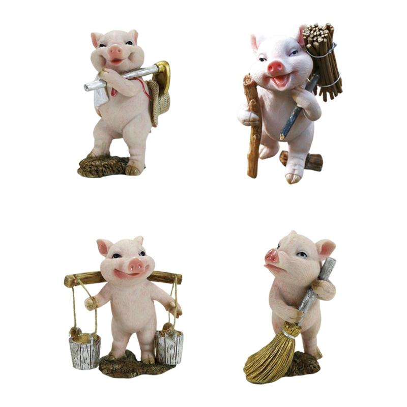 木彫り　豚 ぶた 木彫り 置物【匠の木彫り 座り 】 かわいい 豚 の 木彫り