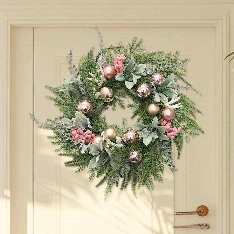 クリスマスリース 装飾ガーランド 玄関ドア用リース ドア壁パーティー用