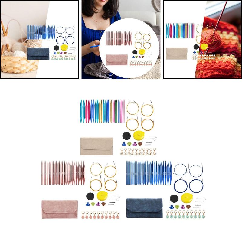 円形編み針 かぎ針 手編み 13組 取り外し可能 DIY 交換可能 針編みセット 初心者向け|Dovewill