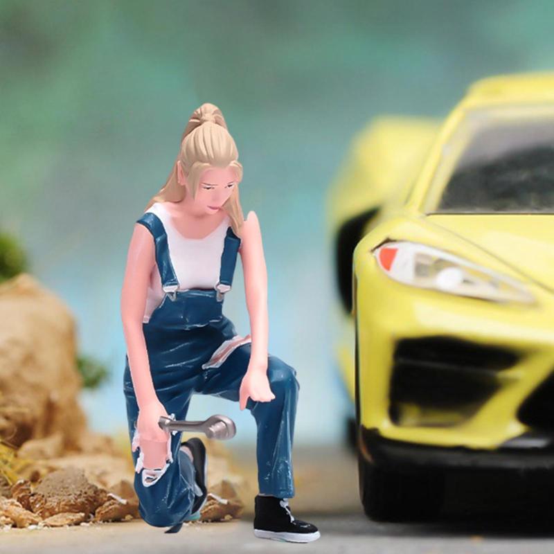 【7月限定 要エントリー 抽選で最大100%ポイントバック】1:18 ミニチュアフィギュア ミニモデル デコレーション DIYプロジェクト コレクション 女性 車 ミニチュアフィギュア ジオラマ｜Dovewill