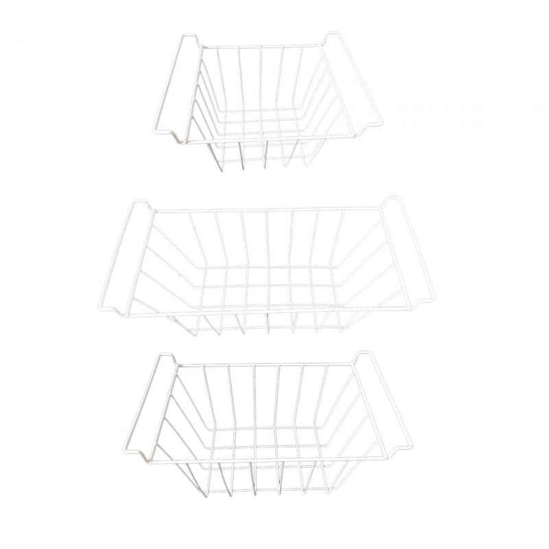 冷蔵庫冷凍庫バスケットワイヤー収納バスケット.便利なディープフリーザーオーガナイザービン.キャンプ.寮.自宅用