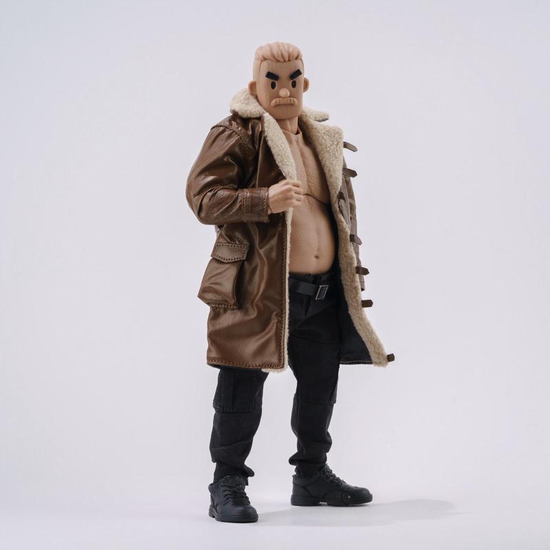 ミニチュアフィギュアコート PUレザー 男性兵士 衣装 ドール服 耐久性 ファッション 写真小道具 着せ替え 簡単装着 1/10 1/12モデルに適用