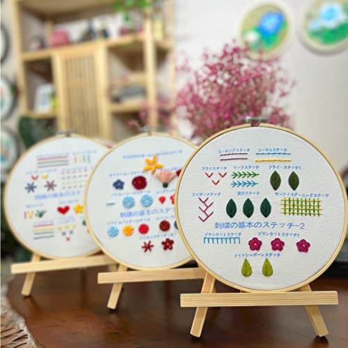 【楽天市場】3セット刺繍キット 初心者 セット 30種 基本縫 入門セット ししゅうキット 日本語ステッチ方説明書付 木製ベース 刺しゅう ...
