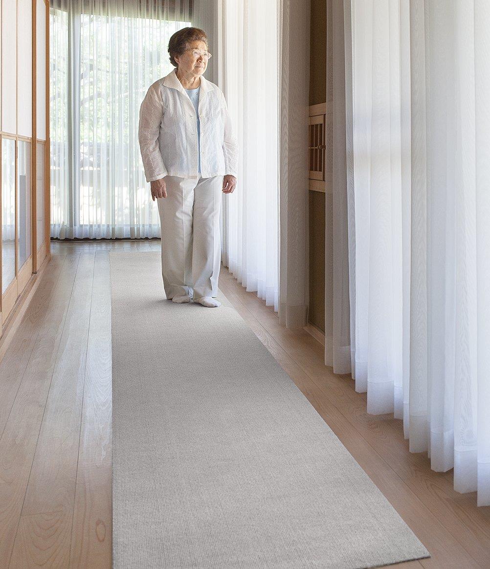 日本製 撥水 消臭 洗えるサンコー ロングマット 廊下 キッチン カーペット 90×500cm ライトグリーン フラットタイプ おくだけ : サンコー 廊下敷き マット カーペット はっ水 消臭 日本