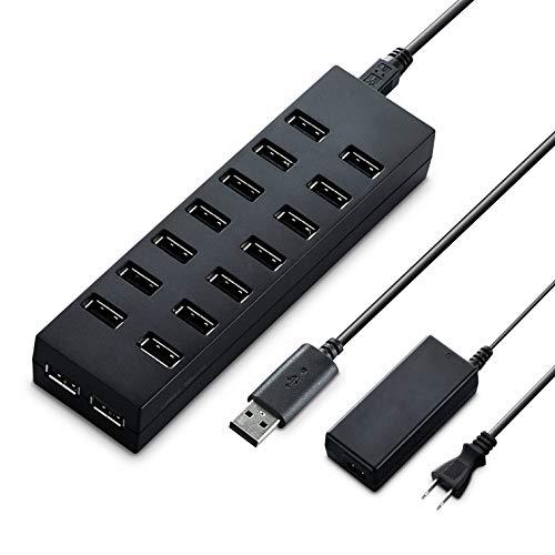 エレコム USBハブ 2.0対応 16ポート ACアダプタ付 1.5m ブラック U2H-Z16SBK