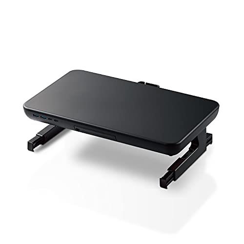 エレコム モニター台 ディスプレイスタンド ~27インチディスプレイ対応 2段階調整 USBハブ付 ACアダプター付 スマホスタンド機能付 幅380×奥行230×高さ40mm(脚折畳み時)/106mm(脚立ち上げ時) 耐荷重:10kg ブラック PCA-DPSH3811BK|TSJショップ