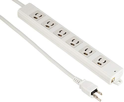 エレコム 電源タップ 抜け止め コンセント 6個口 3Pプラグ マグネット付き 5m グレー T-WRM3650LG/RS