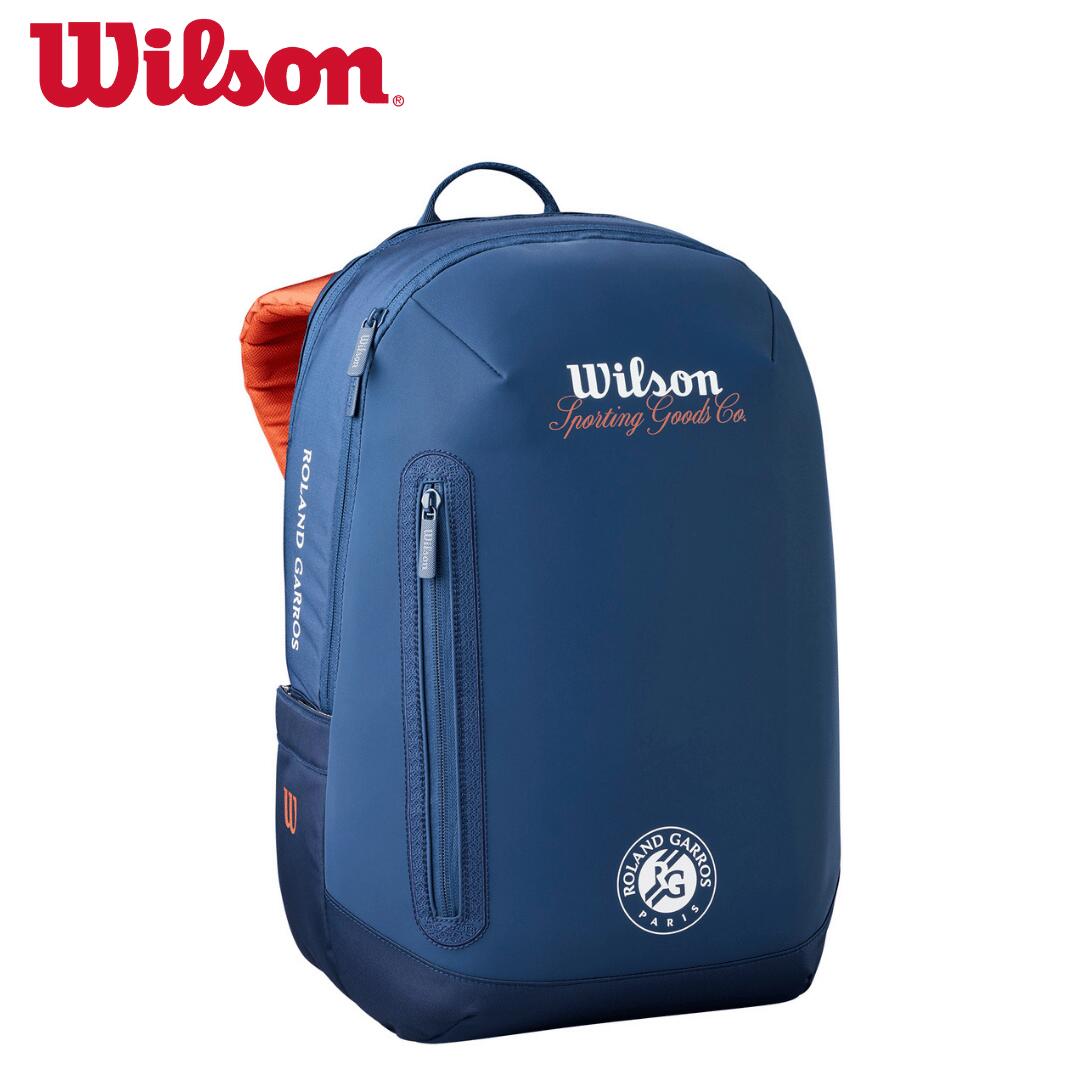 【Ｗilson（ウイルソン）】　ROLAND GARROS 2026 SESSIONSOIRE BACKPACK ローランギャロス リュック　ネイビー　2本収納可能　WR8054001001｜テニスショップ　マリンブルー