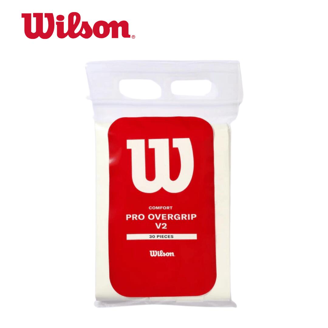 【Wilson（ウイルソン）】 PRO OVERGRIP V2 オーバーグリップ グリップテープ 白いこと 30本入り口・入口 WR8449901001