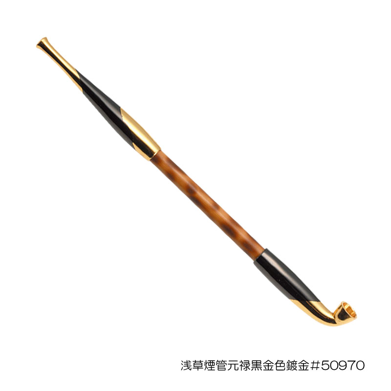 【煙管（きせる）】浅草煙管元禄黒金色鍍金  （あさくさきせるげんろくくろきんしょくめっき）#50970／ 柘製作所［煙管・ぎせる・キセル］