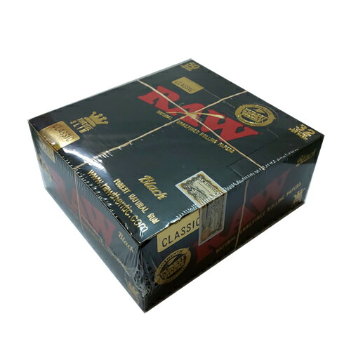 【50個入/まとめ買い/箱買い】ＲＡＷクラシック・ブラックゴールドキングサイズスリム(32枚入)1箱50個入/［手巻きタバコ用ペーパー/無添加］
