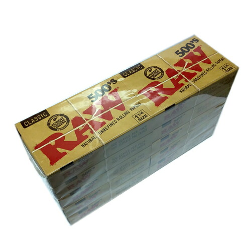 【10個入/まとめ買い/箱買い】ＲＡＷクラシック　ローリングペーパー・500s(500枚入) 1パック10個入/［手巻きタバコ用ペーパー/無添加］