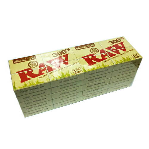【10個入/まとめ買い/箱買い】ＲＡＷオーガニック　ローリングペーパー・300s・76ｍｍ(約300枚入) 1パック10個入/［手巻きタバコ用ペーパー/有機栽培］