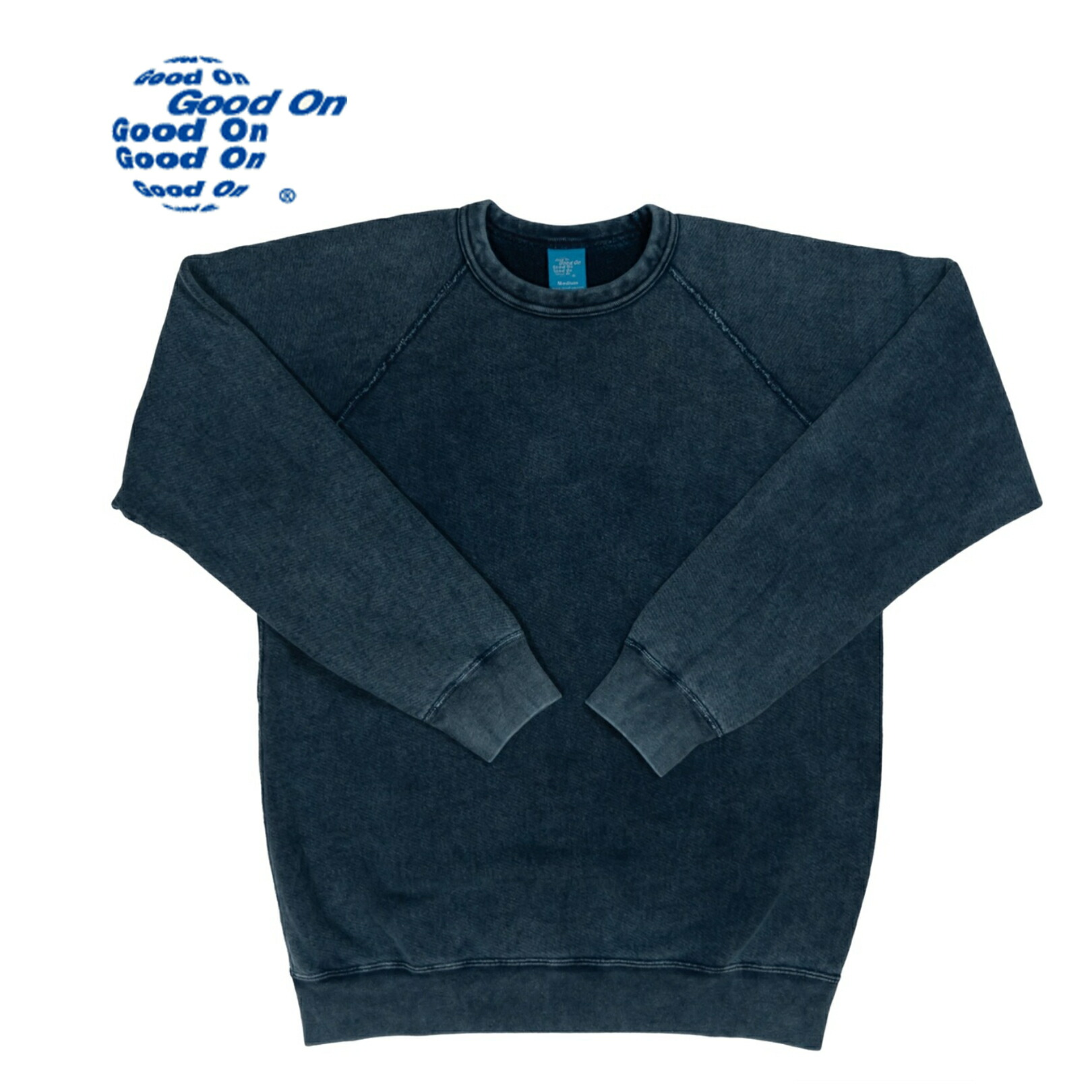 Good On RAGLAN CREW SWEAT スウェツト フレンチテリー 裏毛 日本製 インディゴ ラグラン