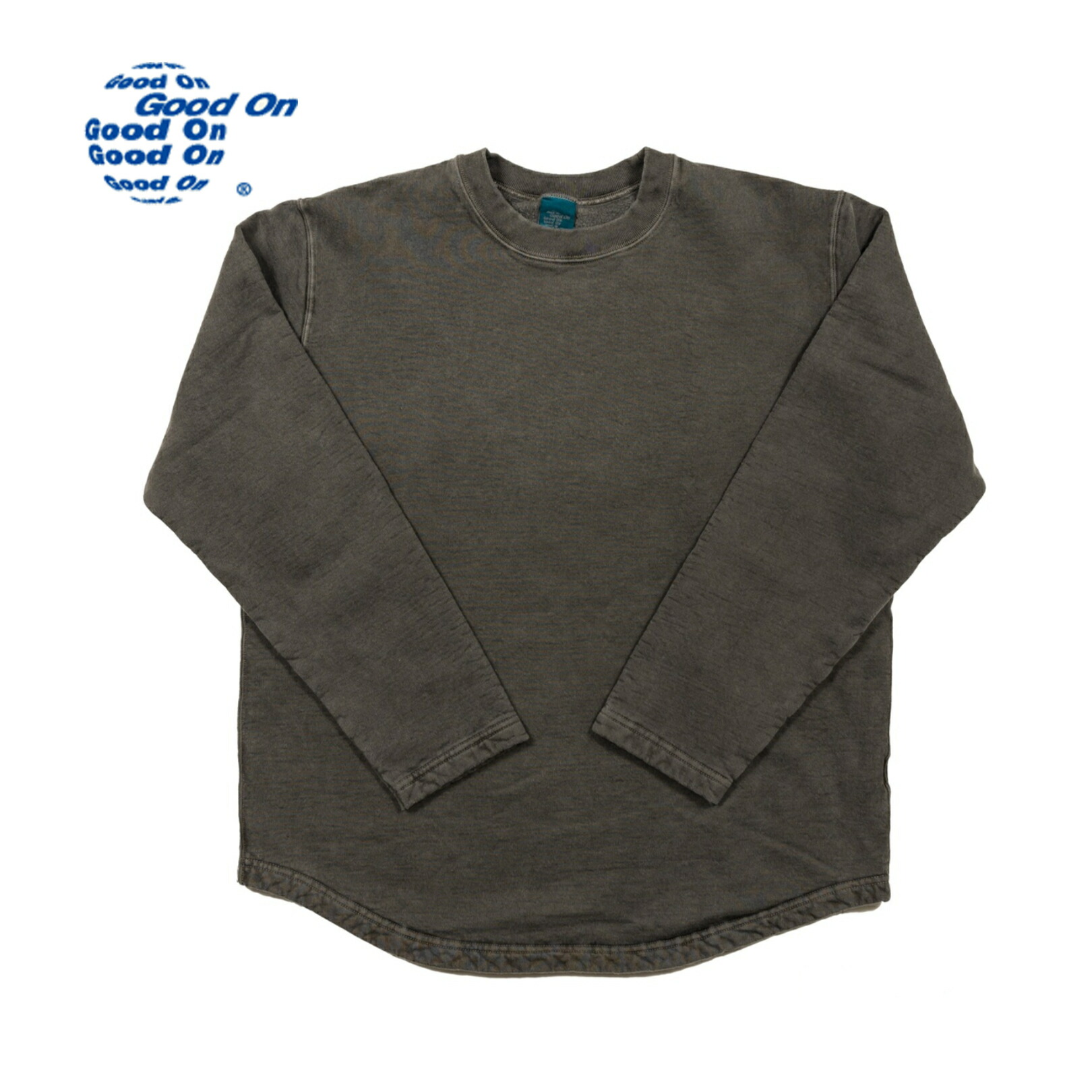 Good On ROUGH CREW SWEAT スウェツト 裏起毛 ナップフリース ラウンドヘム 労働者の一団素っ首 日本製 絵の具染