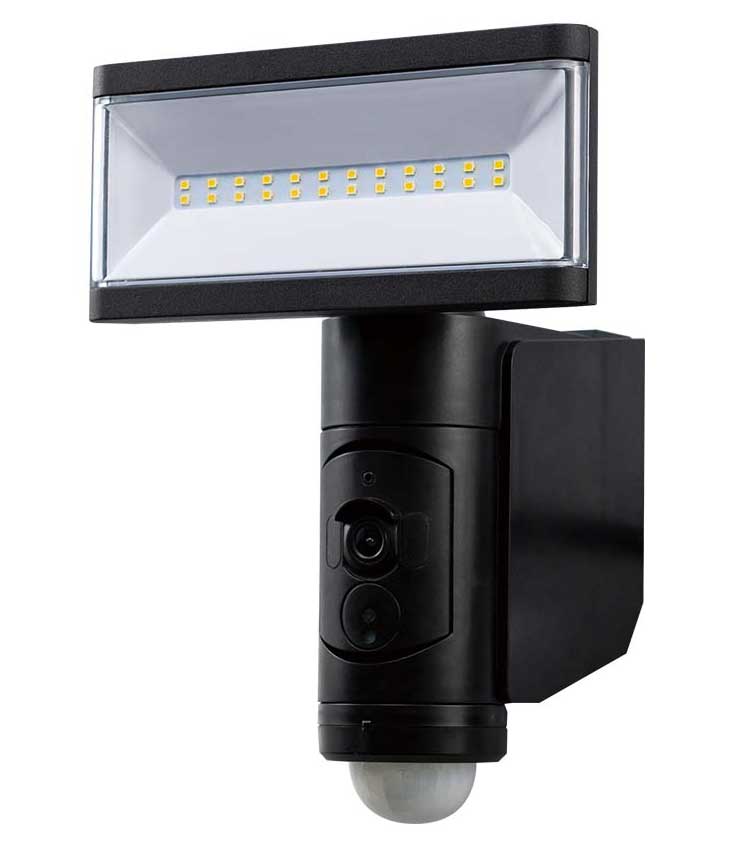 DSLD10CC1＜br /＞カメラ付LEDセンサーライト 1灯型＜br /＞検知範囲180度 全光束1000lm＜br /＞DXデルカテック 防犯・セキュリティ用品