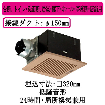 XFY-32BS7/84＜br /＞パナソニック Panasonic 天井埋込形換気扇＜br /＞ルーバー組合せ品番(樹脂製 横格子 ライトブラウン)＜br /＞台所、トイレ・洗面所、居室・廊下・ホール・事務所・店舗用＜br /＞低騒音形 350立方m/hタイプ